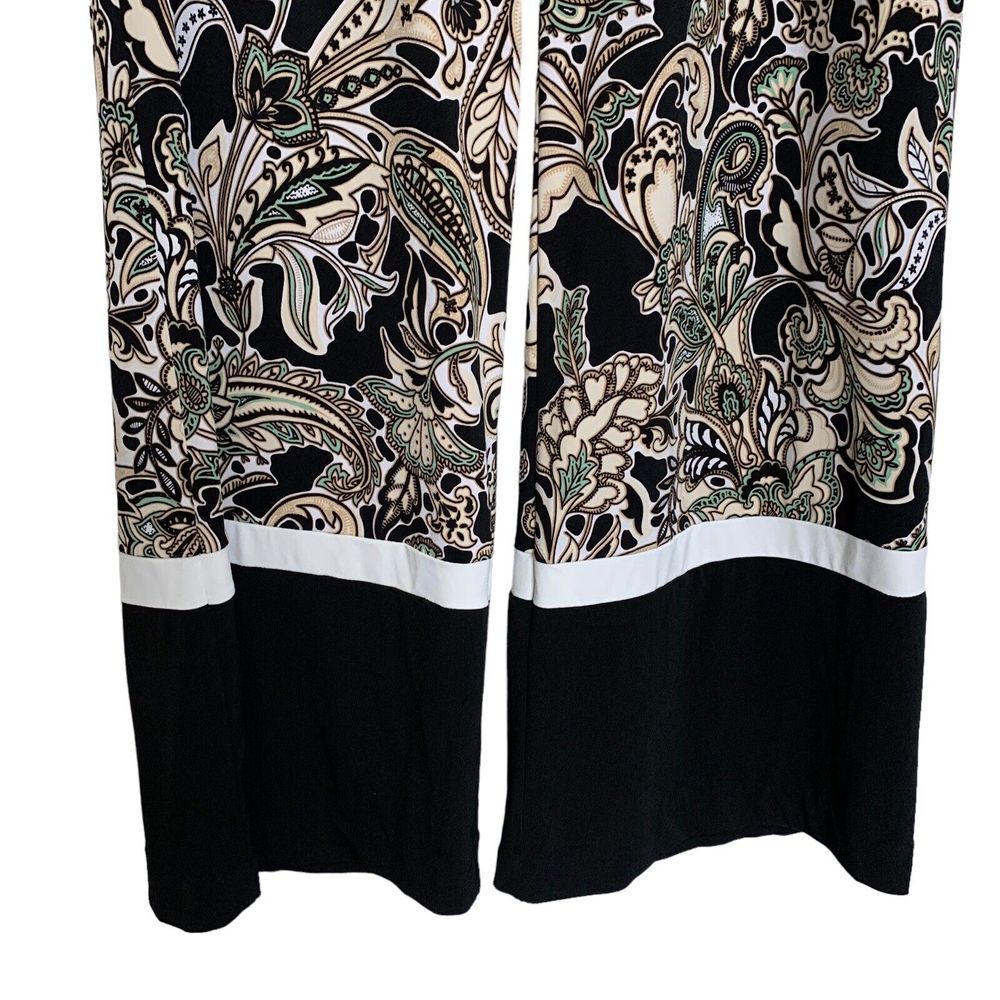New York &‎ Co Pants Womens Large Palazzo Wide Leg Lounge Pants Paisley Wide Hem - Picture 3 of 12